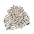 Dixie Lee 10K White Gold Diamond SI Cluster Ring 7.50 Grams 4.00 ctw - Sticky add to cart bar