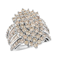 Dixie Lee 10K White Gold Diamond SI Cluster Ring 7.50 Grams 4.00 ctw