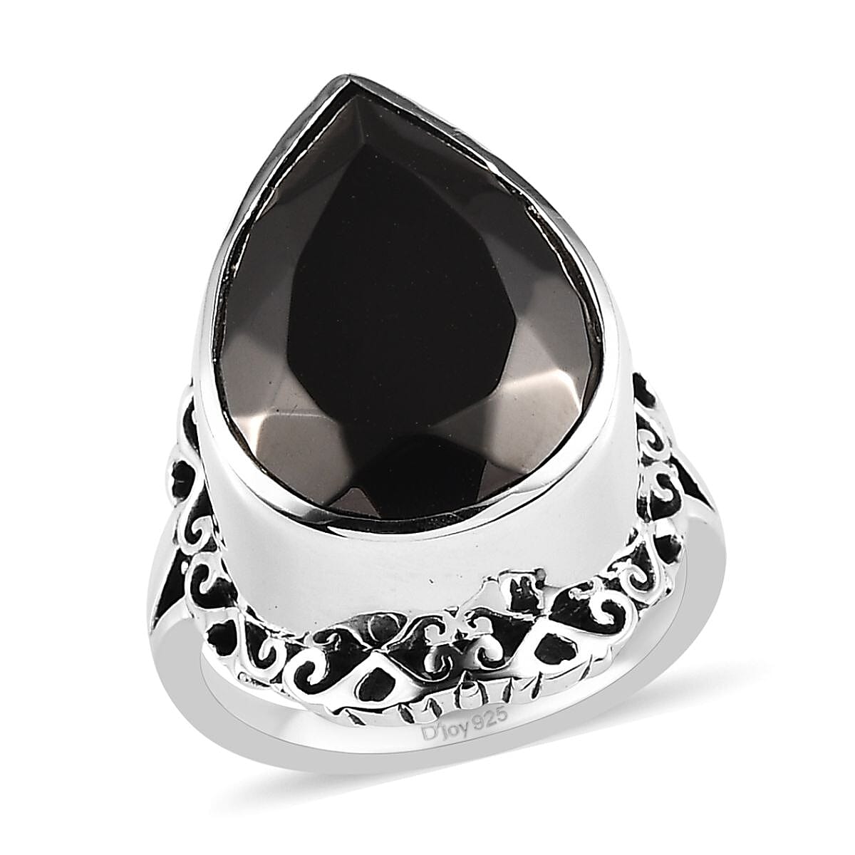Artisan Crafted Elite Shungite Solitaire Ring in Sterling Silver 7.00 ctw