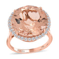 Certified and Appraised Iliana 18K Rose Gold AAA Marropino Morganite and G-H SI Diamond Ring 4.55 Grams 13.85 ctw - Sticky add to cart bar