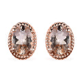 Marropino Morganite Solitaire Stud Earrings in Vermeil Rose Gold Over Sterling Silver 0.85 ctw - Sticky add to cart bar
