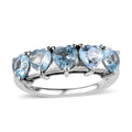 Sky Blue Topaz Heart Ring in Platinum Over Sterling Silver (Size 6.0) 2.65 ctw - Sticky add to cart bar