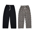 Black and Brown Checkered Printed Pattern Stretch Lounge Pant - One Size Fits Most - Sticky add to cart bar