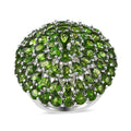 Chrome Diopside Cluster Ring in Platinum Over Sterling Silver (Size 6) 9.65 ctw - Sticky add to cart bar