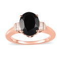 Thai Black Spinel Solitaire Ring in Vermeil Yellow Gold Over Sterling Silver (Size 6.0) 3.35 ctw - Sticky add to cart bar