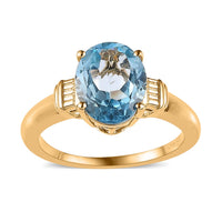 Solitaire Ring in Vermeil Yellow Gold Over Sterling Silver (Size 6.0)