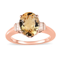 Topaz Solitaire Ring in Vermeil Yellow Gold Over Sterling Silver (Size 6.0)
