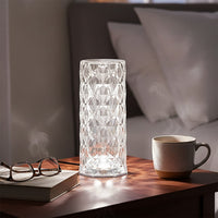 Rechargeable Rose Diamond Table Lamp with Touch and Remote Control (3.14"x3.14"x8.26") - Multi-Color Changing Light