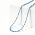Certified & Appraised Rhapsody 950 Platinum AAAA Santa Maria Aquamarine Graduated Single Strand Beaded Necklace 18 Inches 60.00 ctw - Sticky add to cart bar