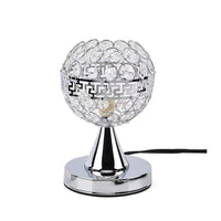 TLV Homesmart Silver Round Crystal Lamp with Touch Control (3.9"x7.87")