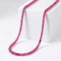 Certified and Appraised Iliana 18K Yellow Gold AAAA Ouro Fino Rubellite Graduated Single Strand Beaded Necklace 18 Inches 75.00 ctw - Sticky add to cart bar