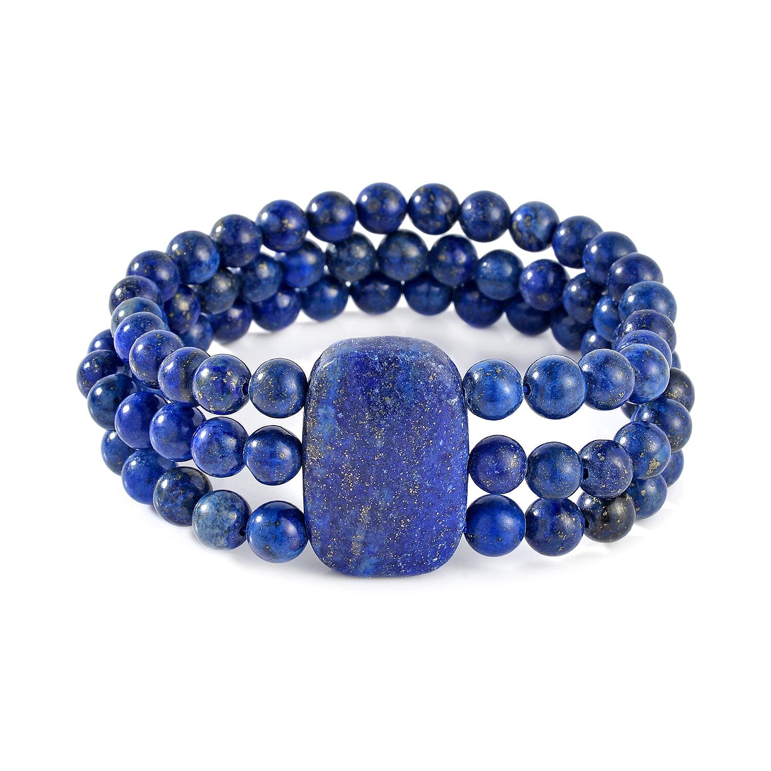 Lapis Lazuli Beaded Stretch Bracelet 215.85 ctw