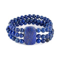 Lapis Lazuli Beaded Stretch Bracelet 215.85 ctw - Sticky add to cart bar