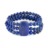 Lapis Lazuli Beaded Stretch Bracelet 215.85 ctw