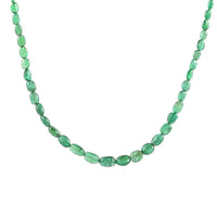 Rhapsody AAAA Zambian Emerald Beaded Necklace, Graduated Single Strand Beaded Necklace, 18 Inch Necklace In 950 Platinum 60.00 ctw