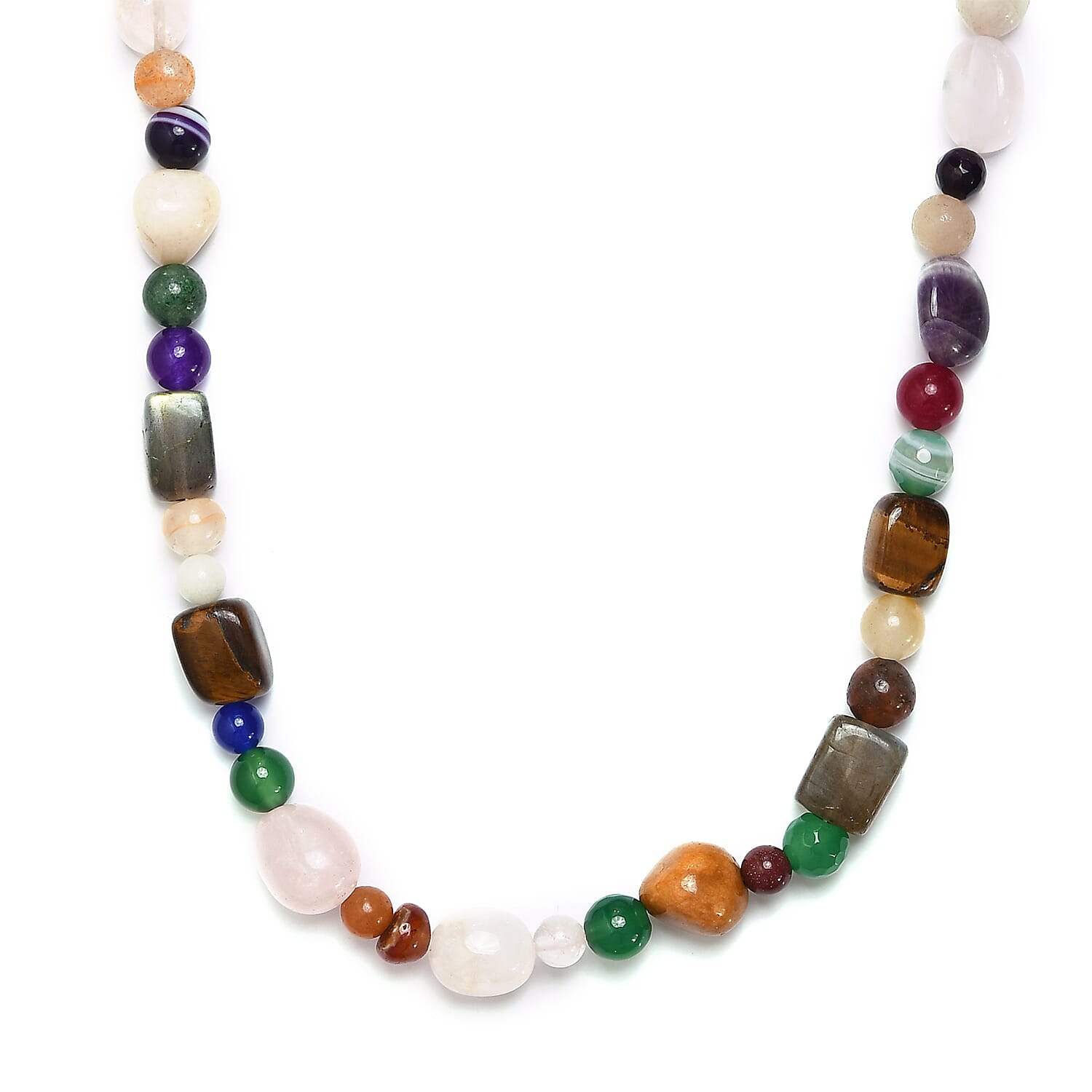 Multi Gemstone 250.00 ctw Necklace in Sterling Silver 20 Inches
