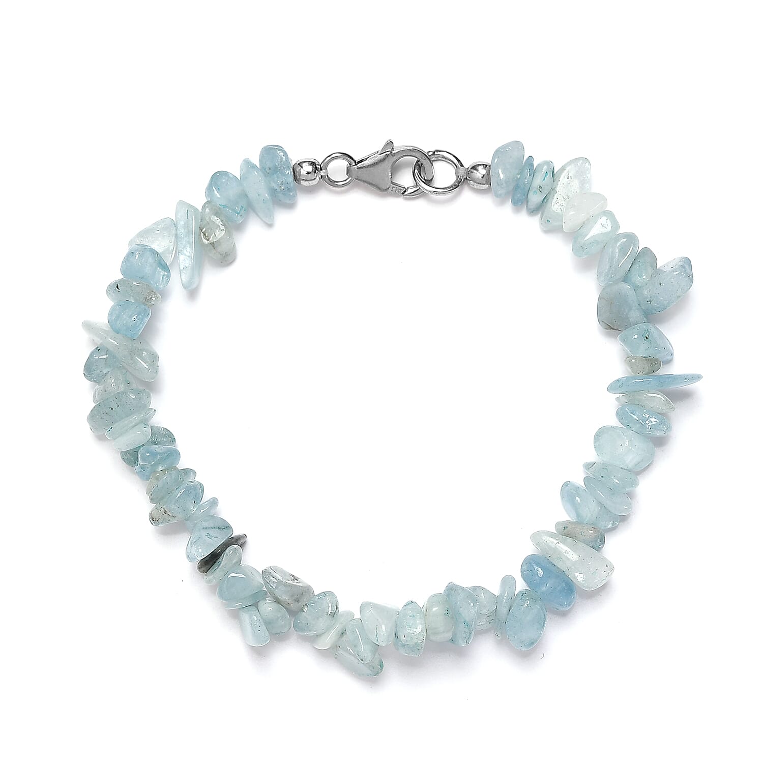 Mangoro Aquamarine Chips Bracelet in Sterling Silver (7.25 In) 60.00 ctw