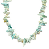 Mangoro Aquamarine Chips Necklace 20 Inches in Sterling Silver 450.00 ctw