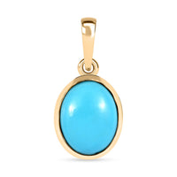Luxoro 10K Yellow Gold Premium Sleeping Beauty Turquoise Solitaire Pendant 1.50 ctw
