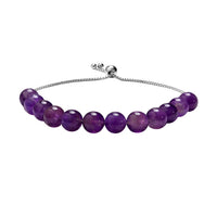 African Amethyst Bolo Bracelet in Sterling Silver (9.50 In) 50.00 ctw
