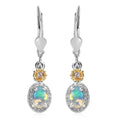 GP Italian Garden Collection Premium Ethiopian Welo Opal and White Zircon Lever Back Earrings in Vermeil YG and Platinum Over Sterling Silver 0.90 ctw - Sticky add to cart bar