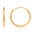 24K Yellow Gold Electroform Texture Hoop Earrings - Sticky add to cart bar