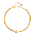 24K Yellow Gold Electroform 2.5mm Phoenix Tail Chain Bracelet (6.50-8.0In) 4.35 Grams - Sticky add to cart bar