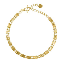 24K Yellow Gold Electroform Link Chain Bracelet (6.5-8In) 5.20 Grams
