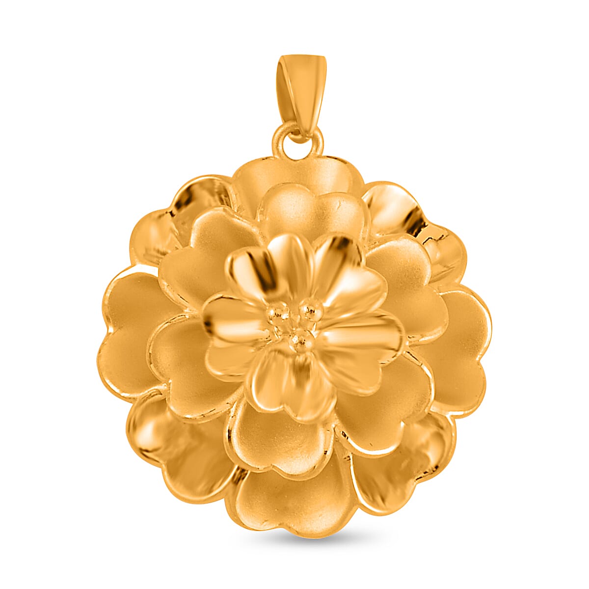 Electroform Floral Pendant in 24K Yellow Gold 4.65 Grams