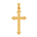 Electroform Textured Cross Pendant without Chain in 24K Yellow Gold 2.50 Grams - Sticky add to cart bar