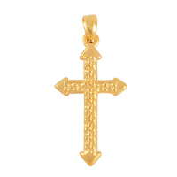 Electroform Textured Cross Pendant without Chain in 24K Yellow Gold 2.50 Grams