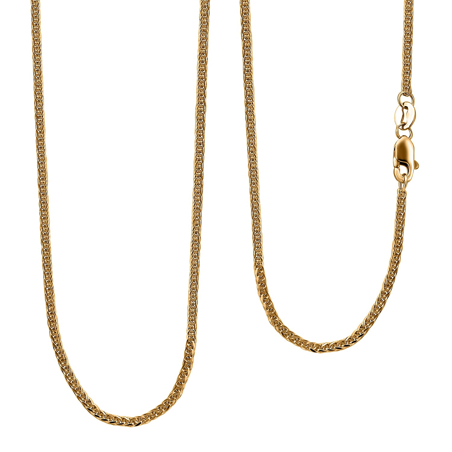 22K Yellow Gold Spiga Necklace 20 Inches 2.25 Grams