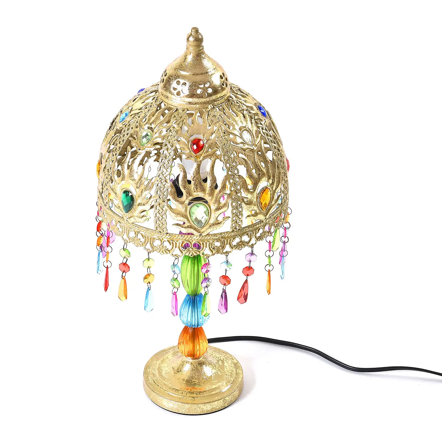 Gold Color Multi Color Acrylic Table Lamp (E26 Holder) (8.27"x8.27"x17.72")