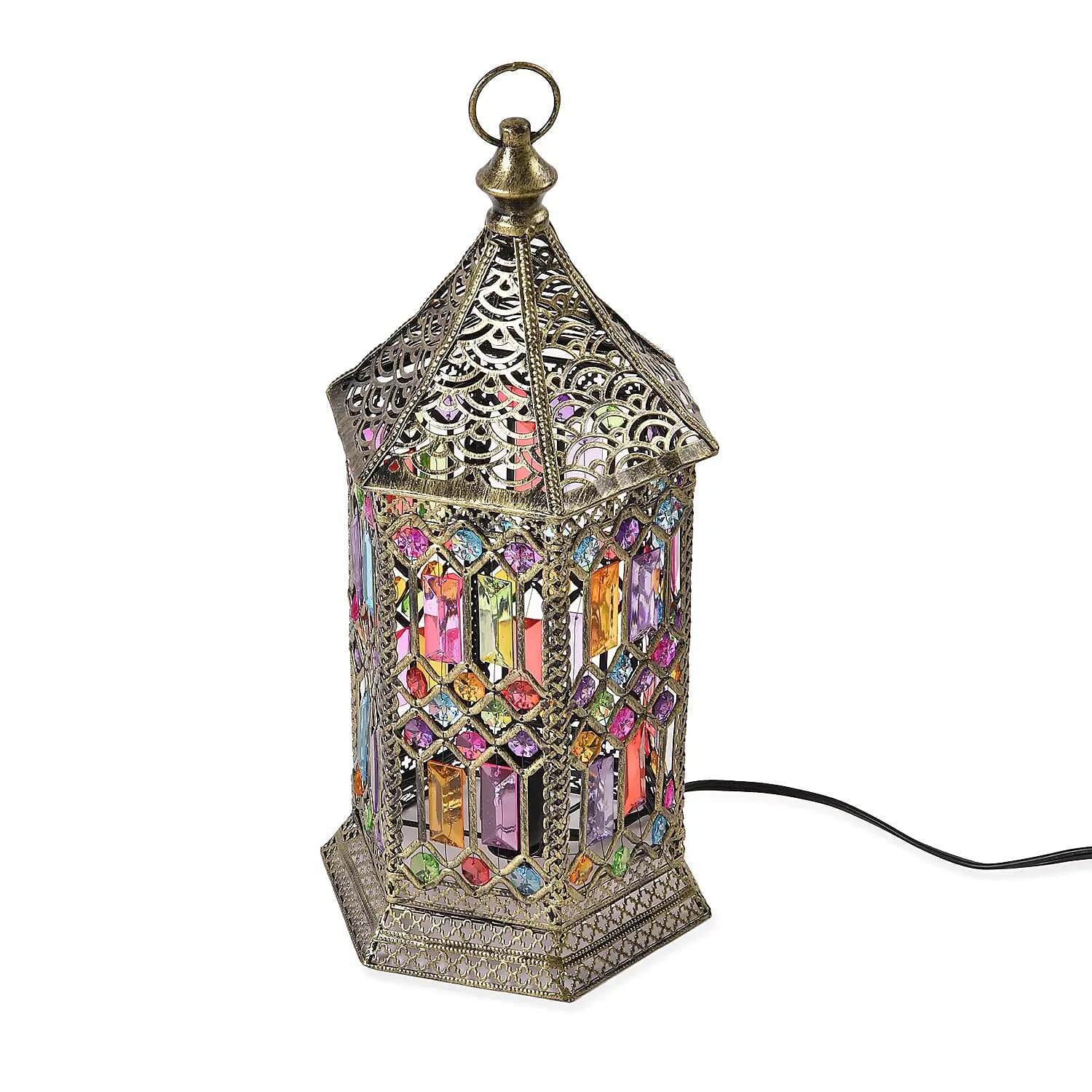 Gold Color Multi Color Acrylic Table Lamp (E26 Holder) (7.09"x7.09"x17.72")