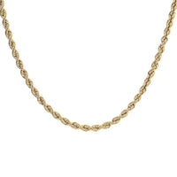 3.3mm Rope Chain Necklace in 22K Yellow Gold 9.0 Grams 20 Inches