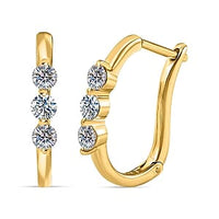 Moissanite Earrings in 14K YG Over Sterling Silver 0.06 ctw