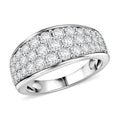 Moissanite Ring in Platinum Over Sterling Silver (Size 10.0) 0.85 ctw - Sticky add to cart bar