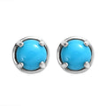 Sleeping Beauty Turquoise Stud Earrings in Platinum Over Sterling Silver - Sticky add to cart bar