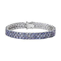 Karis Tanzanite Three-Row Bracelet in Platinum Bond (7.25 In) (Del. in 5-7 Days) 21.00 ctw