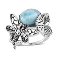 Larimar Dragonfly Ring in Sterling Silver 3.25 ctw - Sticky add to cart bar