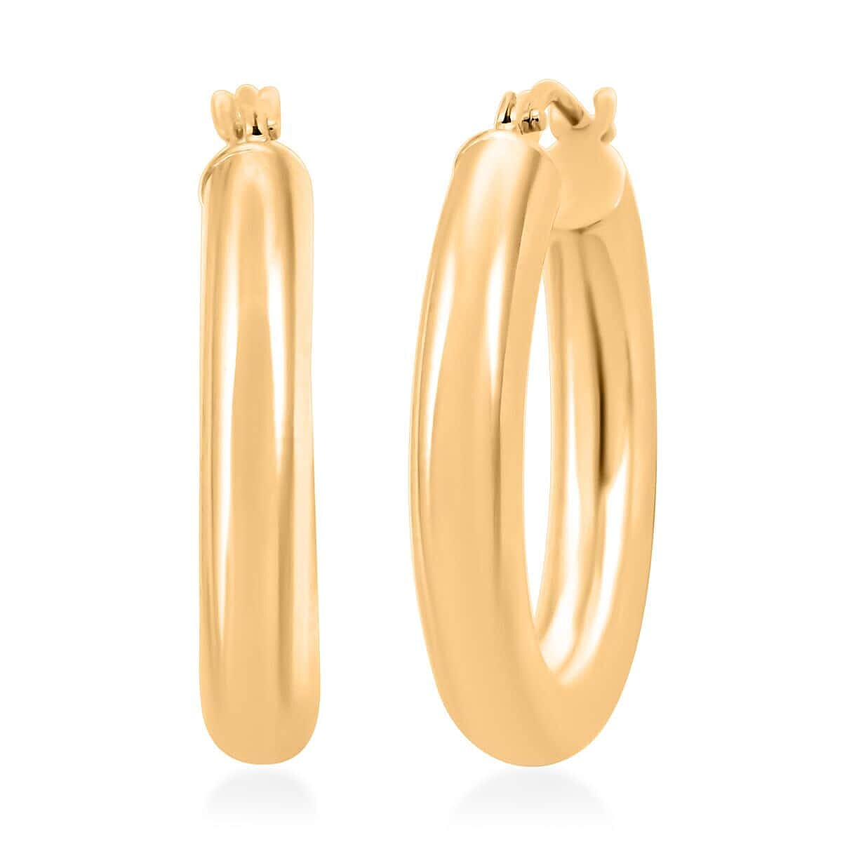 Vicenza Oval Italian 14K Yellow Gold Hoop Earrings 1.50 Grams