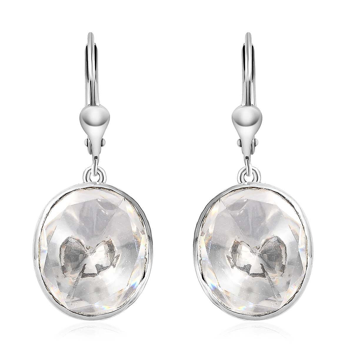 Polki Moissanite Solitaire Stud Earrings in Platinum Over Sterling Silver