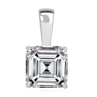 Luxoro 10K White Gold Moissanite Solitaire Pendant 1.75 ctw