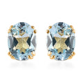 Sky Blue Topaz Solitaire Earring in Vermeil Yellow Gold Over Sterling Silver 2.90 ctw - Sticky add to cart bar