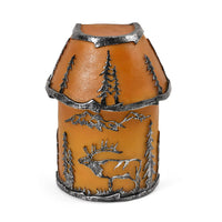 Polyresin Hut Shape Abstract Printed Pattern Lamp (5.70"x3.85"x7.65")