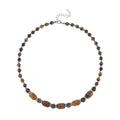 Red Tiger's Eye, Austrian Crystal Beaded Necklace (18-20 Inches) in Silvertone 142.00 ctw - Sticky add to cart bar