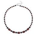Red Tiger's Eye, Austrian Crystal Beaded Necklace (18-20 Inches) in Silvertone 142.00 ctw - Sticky add to cart bar