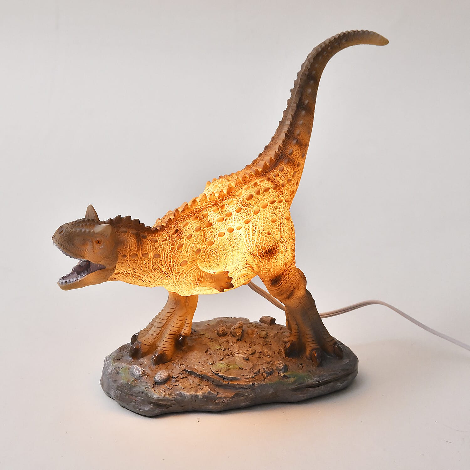 Polyresin Dinosaur Lamp with Base (14.17"x5.70"x10.15")