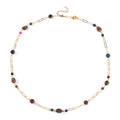 Multi Color Tiger's Eye Paper Clip Chain Necklace (28-30 Inches) in Goldtone 128.00 ctw - Sticky add to cart bar