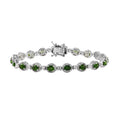 Chrome Diopside and White Zircon Bracelet in Platinum Over Sterling Silver (8.00 In) 8.90 ctw - Sticky add to cart bar